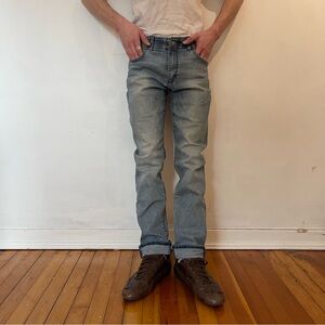 Lee Men's Faded Light Blue Straight Jeans